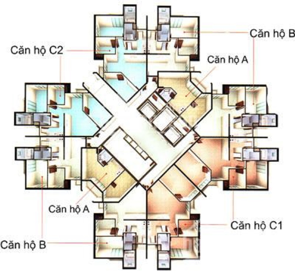 Mặt bằng chung cư an hoà quận 2